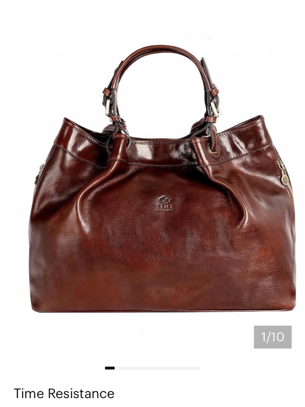 Time Resistance Leather Handbag - Top Handle Bag - Full-Grain Leather Purse for